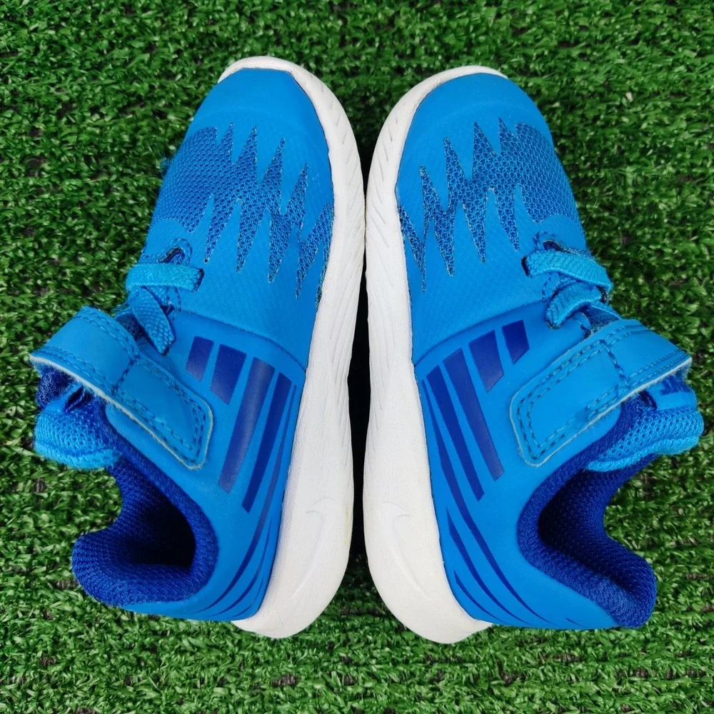 Nike Sneakers Kids 5C Blue Star Runner 2 AT5299-408 Hook Loop Athletic Shoes